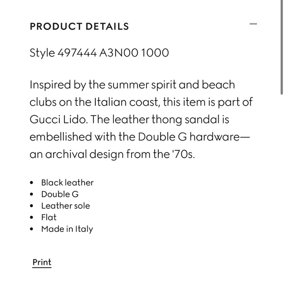 GUCCI LEATHER THONG SANDAL WITH DOUBLE G - Picture 3 of 4